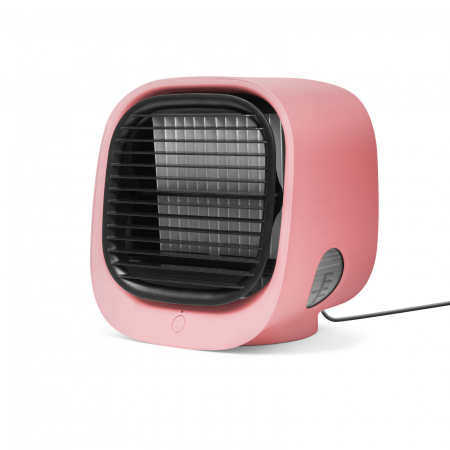 Ventilatoare racire - Bewello - Mini-ventilator portabil cu funcţie de răcire - USB - Roz