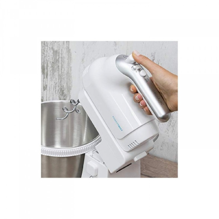 Mixer cu bol Cecotec PowerTwist 500 Steel 500 W, Bol 3.5 L, 5 viteze + Functie Turbo, Buton QuickOut, Sistem fixare ventuze, Ergonomic, Alb Inox [5]
