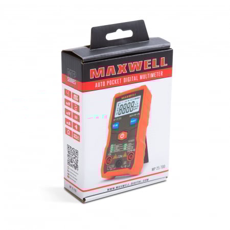 Multimetru detectie automata, stocare date, ampermetru, ohmetru, capacitate, frecventa, display mare - Maxwell [1]