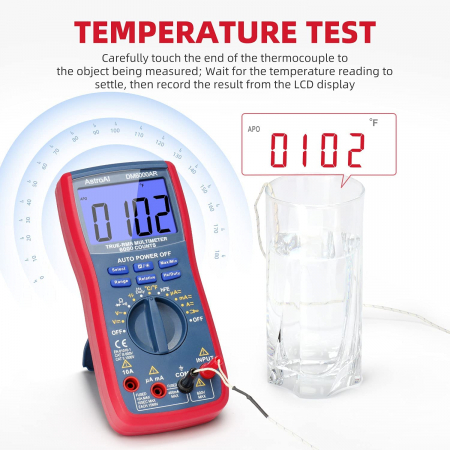 Multimetru digital AstroAI DM6000AR, TRMS 6000, True RMS, Masurare temperatura [6]