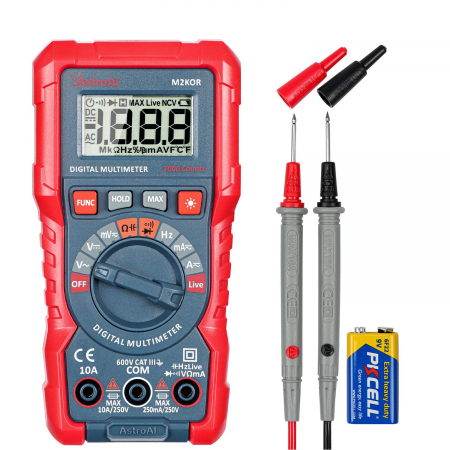 Multimetre - Multimetru digital AstroAI M2K0R, 2000 Counts, True RMS, Masurare continuitate