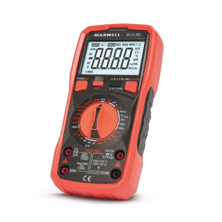 Electro zone - Multimetru digital masurare inductie Maxwell 25304 True RMS, DC V 0,1mV - 1000V, AC V 0,1mV - 750V, Tester tranzistoare hFE, test dioda