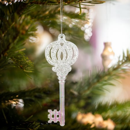 Ghirlande si ornamente brad Craciun - Ornament de Crăciun - cheie acrilică - 165 x 60 x 10 mm