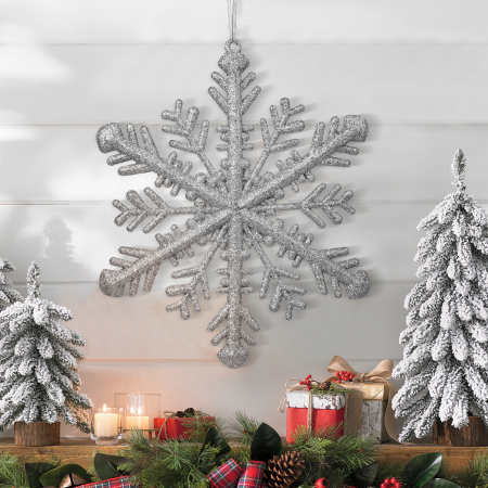 Ghirlande si ornamente brad Craciun - Ornament de Crăciun - cristal de gheață argintiu - 29 x 29 x 1 cm