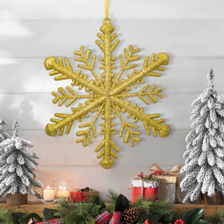 Ghirlande si ornamente brad Craciun - Ornament de Crăciun - cristal de gheață auriu - 29 x 29 x 1 cm