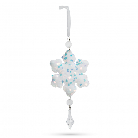 Ornament pentru bradul de Crăciun - stea- irizat, acrilic - cu agățătoare - 2 forme: fulg și stea [4]