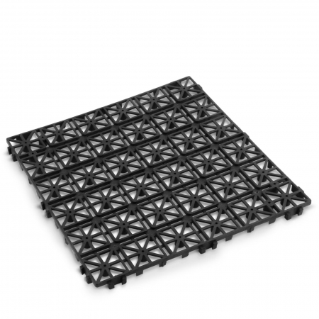 Tehnica pavaje si alei - Set Paviment pentru gradină - plastic - negru - 29 x 29 x 1,5 cm - 4 buc/pachet