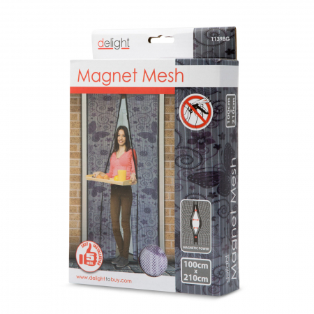 Perdea anti-ţânţari pt. uşi cu închidere magnetică 100 x 210 cm, Model fluturi violeţi [3]