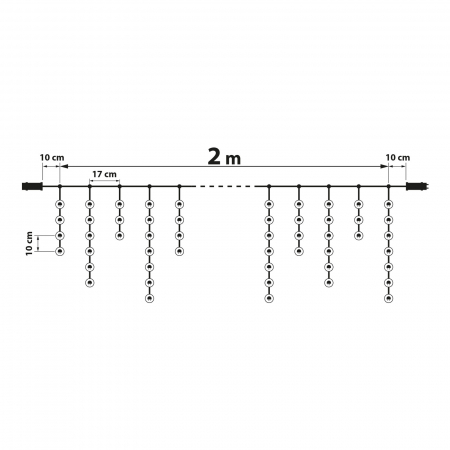 Perdea luminoasă de Craciun - 100 LEDuri - alb rece - IP44 - lungime 2,2 m - 8 programe [4]