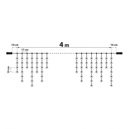 Perdea luminoasă - 200 LEDuri - alb cald - IP44 - 4,2 m lungime - 8 programe [4]