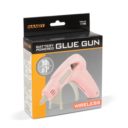 Pistol de lipit cu silicon - Aparat de lipit  cu baton silicon cu acumulator, Tip-C - 7 mm - 10W - roz