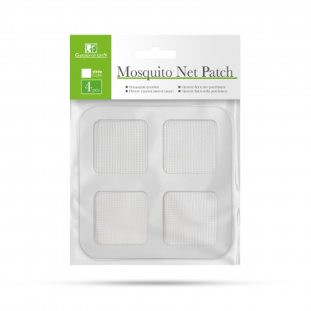Combaterea daunatorilor - Set plasturi reparatie plasă de țanțari - 10 x 10 cm - culoare alba - 4 buc/pachet