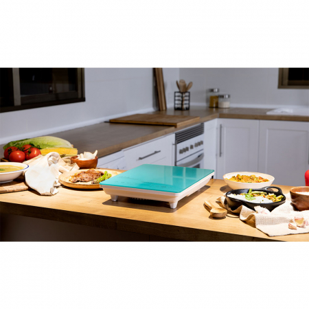 Plita cu inductie Cecotec Full Crystal Scarlet, 2000W, Touch control, 2000W, cu ecran digital, control tactil, 10 niveluri, Albastru [1]