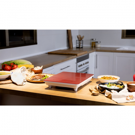 Plita cu inductie Cecotec Full Crystal Scarlet, 2000W, Touch control, 2000W, cu ecran digital, control tactil, 10 niveluri, Rosu [3]