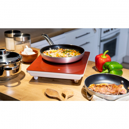 Plita cu inductie Cecotec Full Crystal Scarlet, 2000W, Touch control, 2000W, cu ecran digital, control tactil, 10 niveluri, Rosu [4]