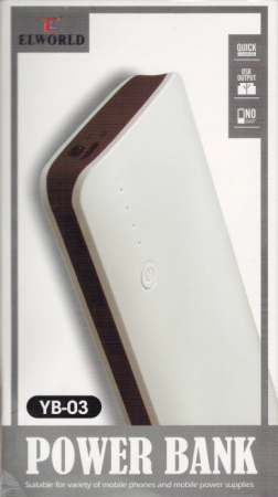 Baterie externa tip power bank Elworld YB-03, 3 porturi USB, functie lanterna, max.20000 mAh, alb [4]
