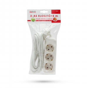 Prelungitoare electrice - Prelungitor cu 3 prize, lungime 5 m - DELIGHT