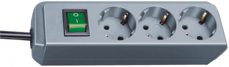 Prelungitoare electrice - Prelungitor Brennenstuhl Eco-Line 3 prize, 1.5m H05VV-F 3G1,5 Gri