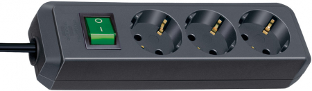 Prelungitoare electrice - Prelungitor Brennenstuhl Eco-Line 3 prize, 5m H05VV-F 3G1,5 Negru