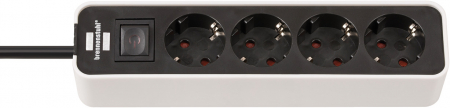 Prelungitoare electrice - Prelungitor Brennenstuhl Ecolor 4 prize, 1.5m H05VV-F 3G1,5 Alb Negru