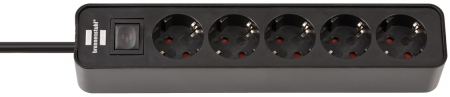 Prelungitoare electrice - Prelungitor Brennenstuhl Ecolor 5 prize, 1.5m H05VV-F 3G1,5 Negru