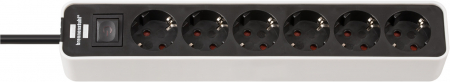 Prelungitoare electrice - Prelungitor Brennenstuhl Ecolor 6 prize, 1.5m H05VV-F 3G1,5 Negru Alb