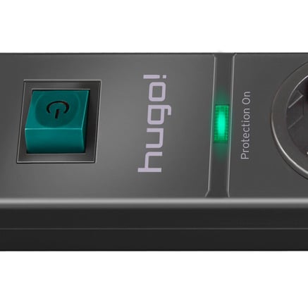 Prelungitor Brennenstuhl hugo 4 prize, Protectie supratensiune, Intrerupator, 2m, Negru [1]