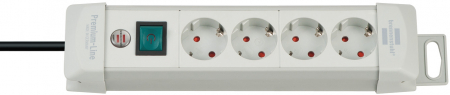 Prelungitoare electrice - Prelungitor Brennenstuhl Premium-Line 4 prize, Protectie supratensiune, Intrerupator, 1.8m