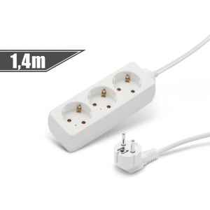Prelungitoare electrice - Delight - Prelungitor cu distribuitor triplu, 3x1 mm², 1,4 m