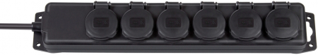Prelungitoare electrice - Prelungitor Exterior Brennenstuhl 6 prize, IP44, 2m, Negru