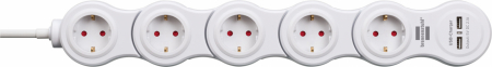 Prelungitor reglabil Brennenstuhl 5 prize si 2 USB-uri, 1,4m, Comutator de siguranta [5]