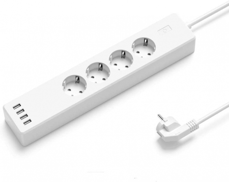 Prelungitor smart WiFi Meross MSS425F, 4 Prize, 4 x USB, Cablu 1.8m, Alexa, Google Assistant [1]