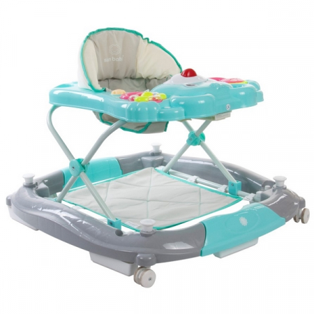 Premergatoare copii mici - Premergator Sun Baby Ursulet 010 cu functie de balansoar - Turquoise