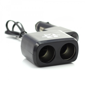 Priza bricheta dubla pentru incărcator auto, cu cablu + USB 1A [1]