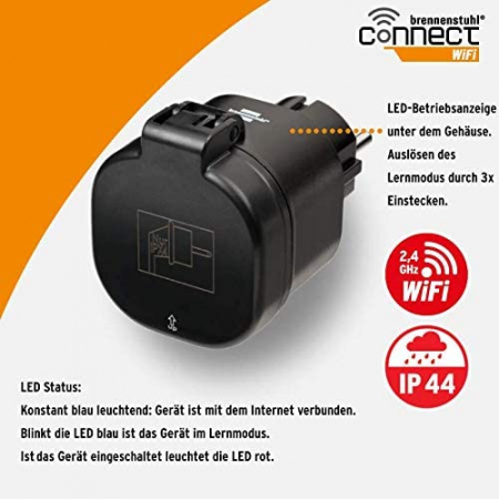 Priza Smart Brennenstuhl Connect WiFi WA 3000 XS02, IP44, exterior [5]
