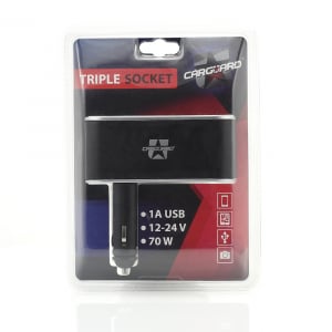 CARGUARD - Priză triplă pentru brichetă auto + USB 1A [5]