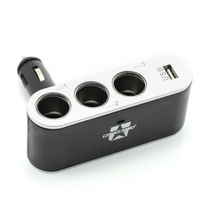 CARGUARD - Priză triplă pentru brichetă auto + USB 1A [3]