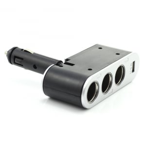 CARGUARD - Priză triplă pentru brichetă auto + USB 1A [1]