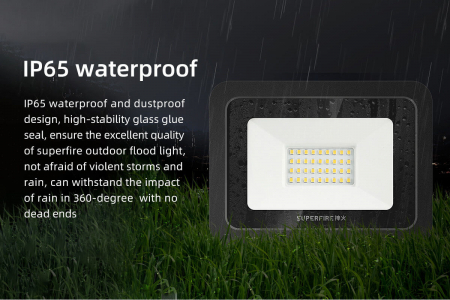 Proiector LED Superfire 30W, 2400 lm, 32 Leduri, lumina alb rece 6000K [6]