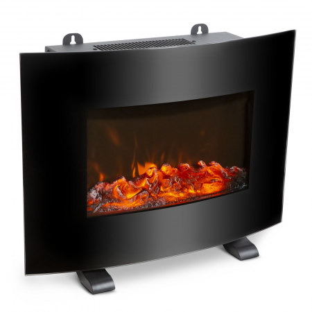 Radiatoare, seminee, aeroterme - Radiator imitatie semineu electric de perete / podea - display LED, curbat, telecomanda, 2 trepte putere - Bewello