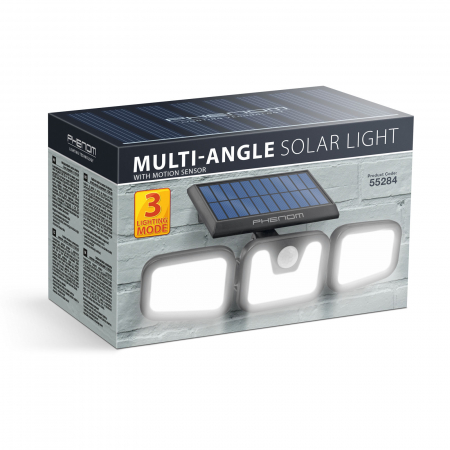 Reflector solar rotativ cu senzor de miscare - 3 LED-uri COB, cu acumulator Li-Ion 2400 mAh 3.7V [4]