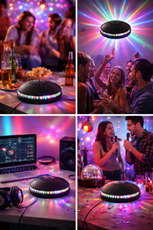 Roată magică luminoasă cu LED RGB – 48 LED-uri, senzor muzică, USB [3]