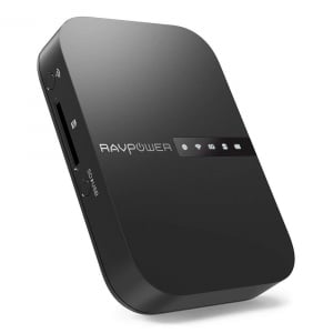 Router Wireless Portabil - Filehub RavPower RP-WD009 5 in 1, Cititor Carduri, Travel Router Backup, Baterie Externa 6700mAh [0]