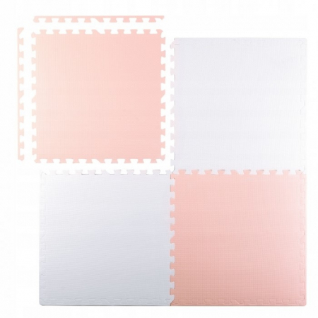Saltelute de joaca copii activitati - Salteluta de joaca 120 x 120 cm Ricokids 7481 - Alb - Roz