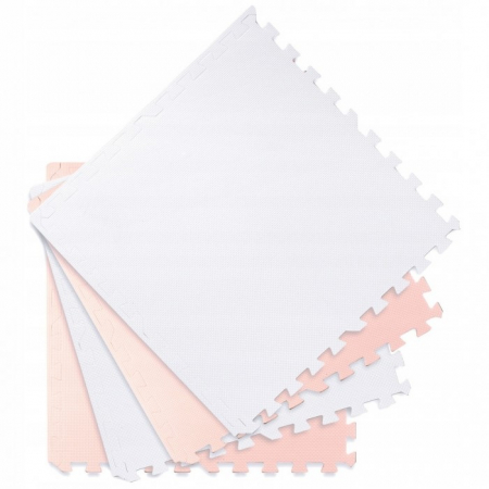 Salteluta de joaca 120 x 120 cm Ricokids 7481 - Alb - Roz [1]