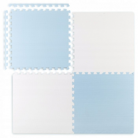 Saltelute de joaca copii activitati - Salteluta de joaca 120 x 120 cm Ricokids 7482 - Alb - Albastru