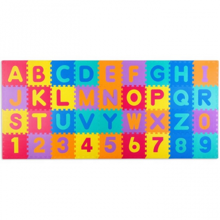 Saltelute de joaca copii activitati - Salteluta de joaca 120 x 270 cm cu litere si cifre Ricokids 7487 - Multicolora