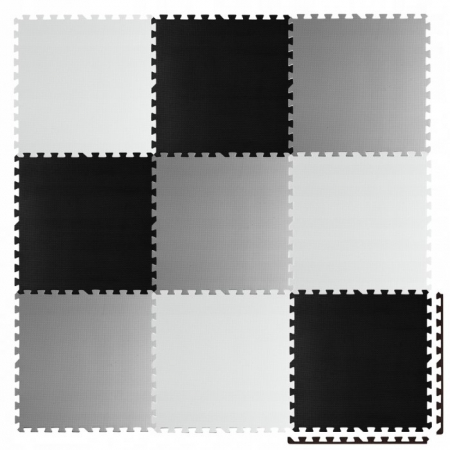 Saltelute de joaca copii activitati - Salteluta de joaca 180 x 180 cm Ricokids 7494 - Gri - Negru - Alb 