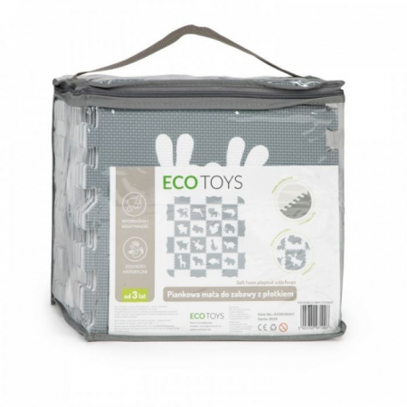 Salteluta de joaca cu animale si cu pereti, 36 elemente ECOEVA001 - Gri [3]