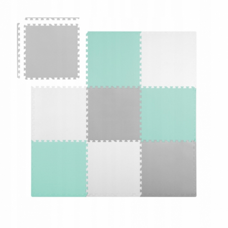 Salteluta de joaca tip puzzle 180 X 180 cm Ricokids 7499 - Turcoaz - Gri [4]